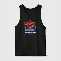 Майка мужская хлопок Boxing championship, цвет: черный