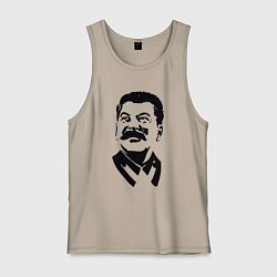 Майка мужская хлопок Образ Сталина, цвет: миндальный