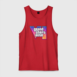 Майка мужская хлопок Grand theft auto VI, цвет: красный