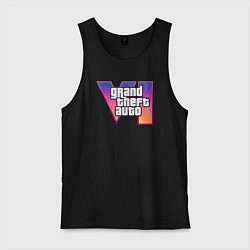 Майка мужская хлопок GTA 6 logo, цвет: черный