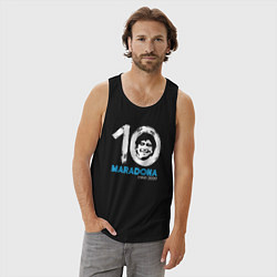 Майка мужская хлопок Maradona 10, цвет: черный — фото 2