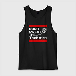 Майка мужская хлопок Dont sweat the Technics, цвет: черный