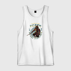 Майка мужская хлопок Самурай японский воин, цвет: белый