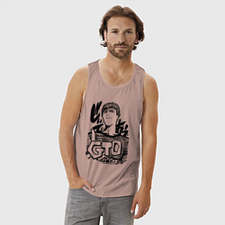 Майка мужская хлопок Эйкити Онидзука - GTO, цвет: пыльно-розовый — фото 2