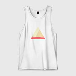 Майка мужская хлопок Абстрактные цветные треугольники, цвет: белый