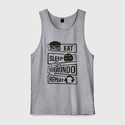 Майка мужская хлопок Есть спать тхэквондо, цвет: меланж