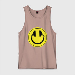 Майка мужская хлопок Смайл диджея, цвет: пыльно-розовый