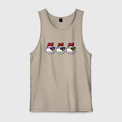 Майка мужская хлопок Чикен Ган - цыплята, цвет: миндальный