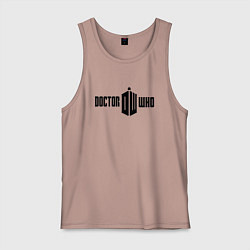 Майка мужская хлопок Тардис доктора, цвет: пыльно-розовый