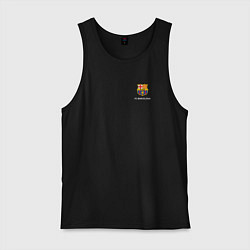 Майка мужская хлопок Футбольный клуб Барселона - с эмблемой, цвет: черный