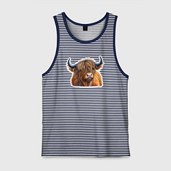 Мужская майка Шотландский волосатый бык