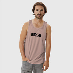 Майка мужская хлопок Boss по английски, цвет: пыльно-розовый — фото 2