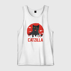 Майка мужская хлопок Catzilla, цвет: белый