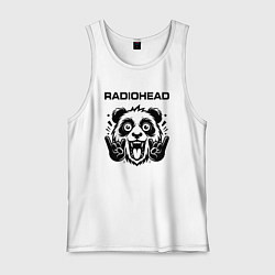 Майка мужская хлопок Radiohead - rock panda, цвет: белый