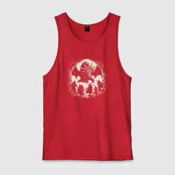 Майка мужская хлопок Герои в логове дракона, цвет: красный