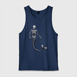 Майка мужская хлопок Скелет русалки, цвет: тёмно-синий