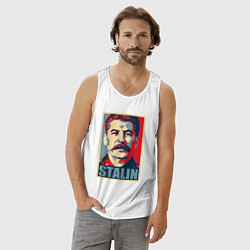 Майка мужская хлопок Face Stalin, цвет: белый — фото 2