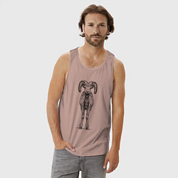 Майка мужская хлопок Баран анфас, цвет: пыльно-розовый — фото 2