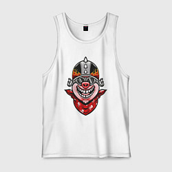 Майка мужская хлопок Байкер свин, цвет: белый