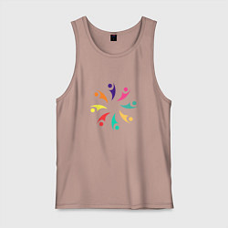 Майка мужская хлопок Человечки, цвет: пыльно-розовый