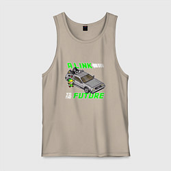 Майка мужская хлопок A Link to the future, цвет: миндальный