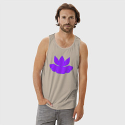 Майка мужская хлопок Узорный лотос с листиком, цвет: миндальный — фото 2