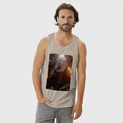 Майка мужская хлопок Ван Пис Луффи Монки Д, цвет: миндальный — фото 2