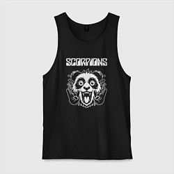 Майка мужская хлопок Scorpions rock panda, цвет: черный
