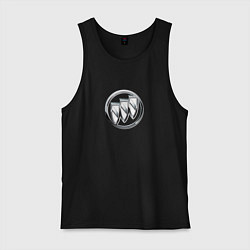 Майка мужская хлопок Buick logo металик, цвет: черный