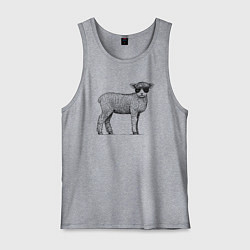 Майка мужская хлопок Ягненок в кепке, цвет: меланж