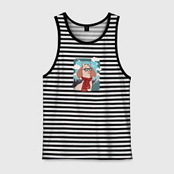 Майка мужская хлопок Крутая лама покоряет горы, цвет: черная тельняшка