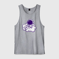 Майка мужская хлопок Космонавт на облачке, цвет: меланж