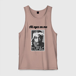 Майка мужская хлопок 2pac Art All eayz on me, цвет: пыльно-розовый