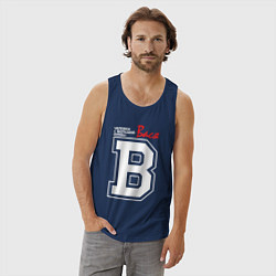 Майка мужская хлопок Вася человек с большой буквы, цвет: тёмно-синий — фото 2