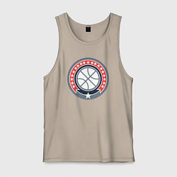 Майка мужская хлопок Stars basketball, цвет: миндальный