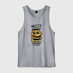 Майка мужская хлопок Why bee cause im cool, цвет: меланж