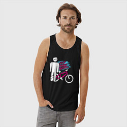 Майка мужская хлопок Sports mechanics Bicyclist, цвет: черный — фото 2