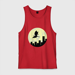 Мужская майка Дракон, летящий над городом