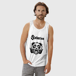 Майка мужская хлопок Sabaton - rock panda, цвет: белый — фото 2
