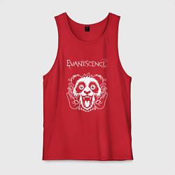 Майка мужская хлопок Evanescence rock panda, цвет: красный