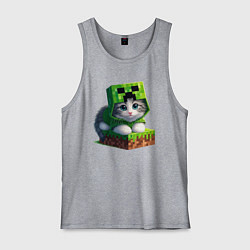 Майка мужская хлопок Kitten creeper collaboration - ai art, цвет: меланж