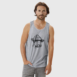 Майка мужская хлопок Новогодняя Буренка, цвет: меланж — фото 2