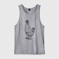 Майка мужская хлопок Новогодняя курочка, цвет: меланж