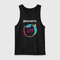 Майка мужская хлопок Megadeth rock star cat, цвет: черный