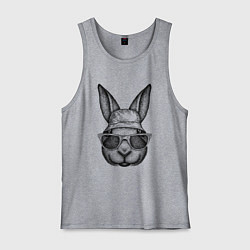 Майка мужская хлопок Зайка-хипстер, цвет: меланж