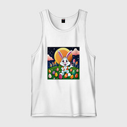 Майка мужская хлопок Кролик пришелец, цвет: белый