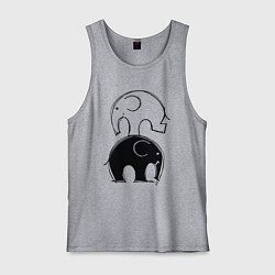 Майка мужская хлопок Cute elephants, цвет: меланж
