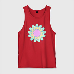 Майка мужская хлопок Круговые фигуры, цвет: красный