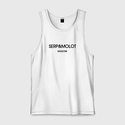 Майка мужская хлопок Serp and molot, цвет: белый