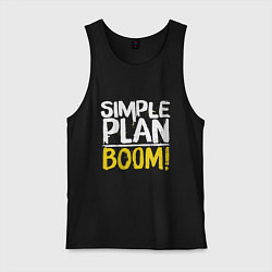 Майка мужская хлопок Simple plan - boom, цвет: черный